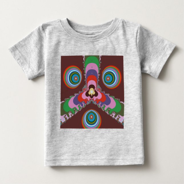 T-shirt Padrão de Arte Retro Psicodélico dos Anos 70 (Frente)
