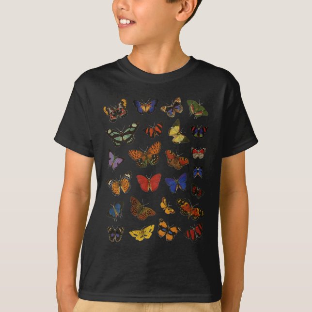 T-shirt Padrão de Borboleta – Botânica Inspirada na Nature (Frente)