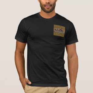 T-shirt Padrão de bordado em seda de dragão chinês antigo