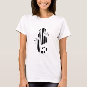 T-shirt Padrão de Código de Barras do CAVALO-MARINHO Desig