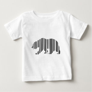 T-shirt Padrão de código de barras do urso dourado da CALI