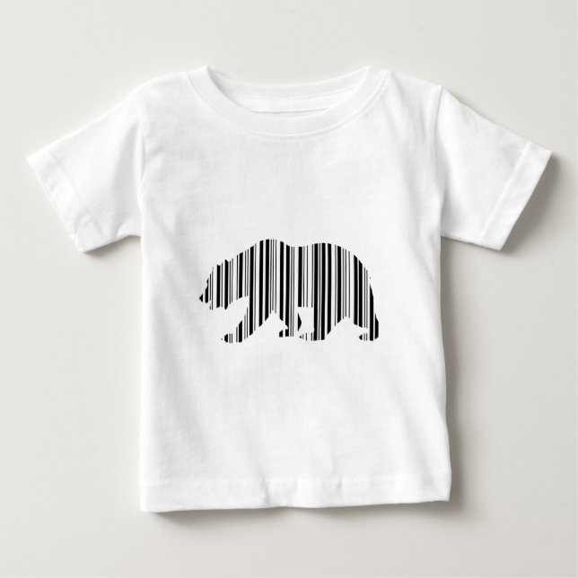 T-shirt Padrão de código de barras do urso dourado da CALI (Frente)