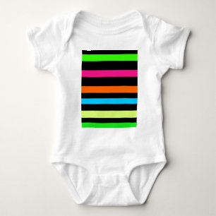 T-shirt Padrão de Listras Neon