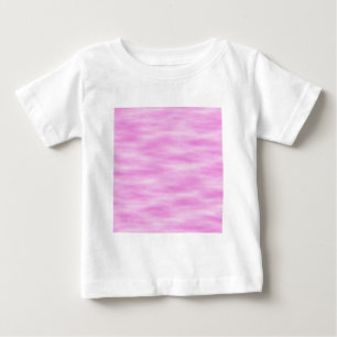 T-shirt Padrão de onda rosa e branco.