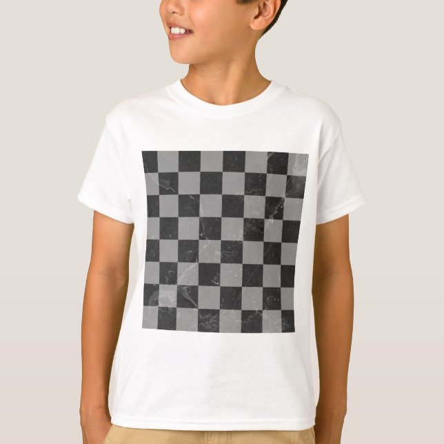 T-shirt Padrão de xadrez (Frente)