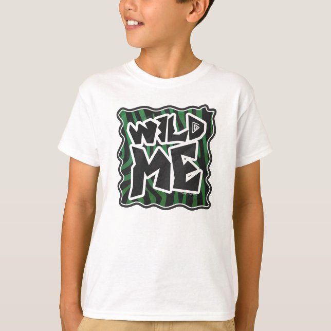 T-shirt Padrão de Zebra Negra e Verde (Frente)
