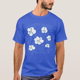 T-shirt Padrão Molécula Química Orgânica Laranja