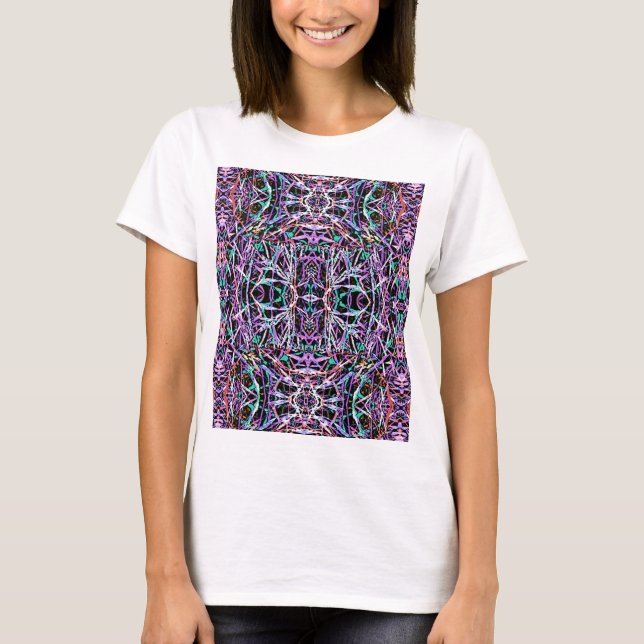 T-shirt Padrão psicodélico a rosa (Frente)
