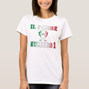 T-shirt Padre Numero do IL 1 pai #1 no dia dos pais