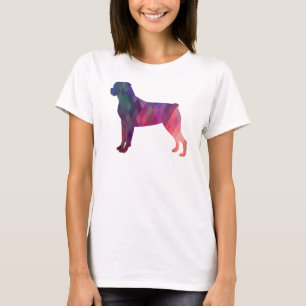 T-shirt Padrões Geométricos Coloridos Rottweiler Silhoue