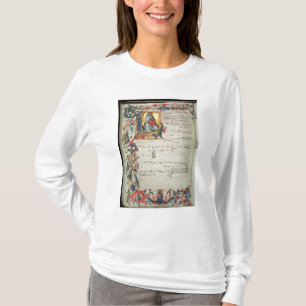 T-shirt Página da notação musical com historiated