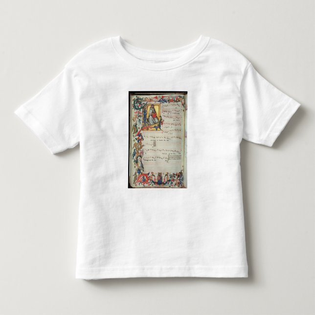 T-shirt Página da notação musical com historiated (Frente)
