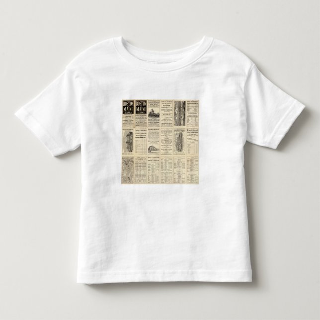 T-shirt Página do texto da estrada de ferro de Boston e de (Frente)