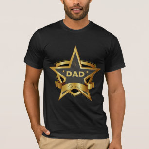 T-Shirt pai Black e Dourado Star