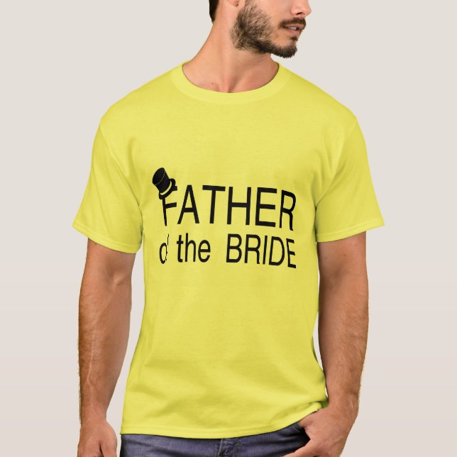 T-shirt Pai Da Noiva Do Chapéu Superior (Frente)