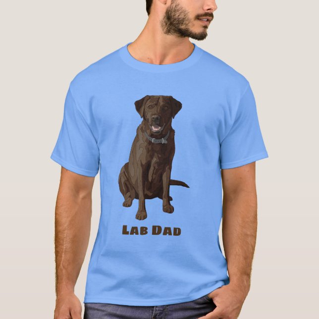 T-shirt Pai de laboratório Chocolate Labrador (Frente)
