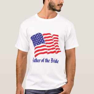 T-shirt Pai do Casamento Patriótico da Noiva