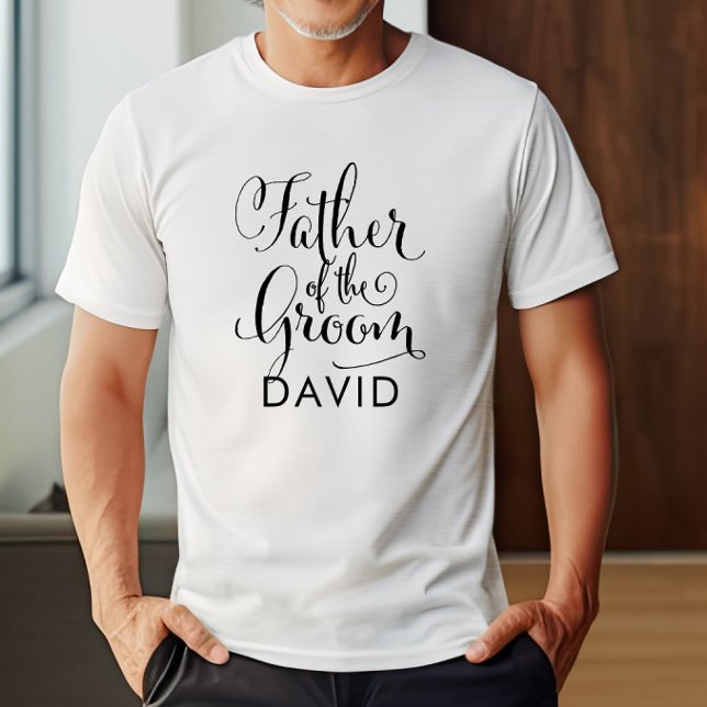 T-shirt Pai do Casamento Personalizado Negro do Groom (Criador carregado)