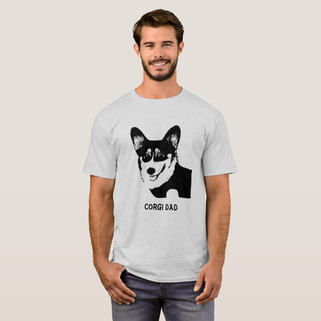 T-shirt Pai do Corgi de Galês (Frente Completa)