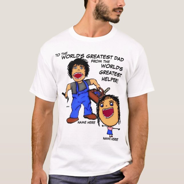 T-shirt Pai e desenho animado (Frente)
