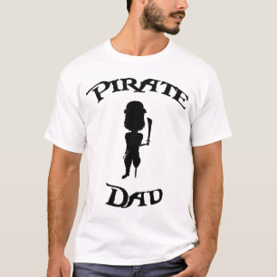 T-shirt Pai engraçado do pirata da silhueta dos desenhos