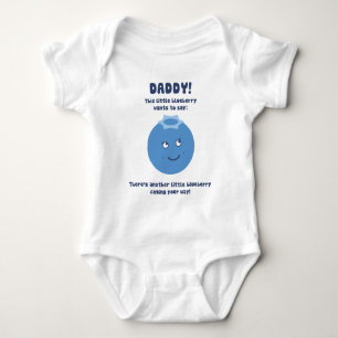 T-shirt Pai surpresa! Esperando um novo bebê (mirtilo)!