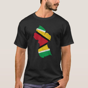 T-shirt País de Guyana com bandeira guianesa