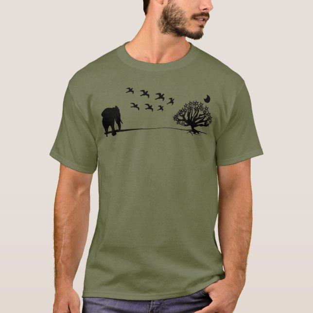 T-shirt Paisagem África-Elefantes e África-Árvore (Frente)