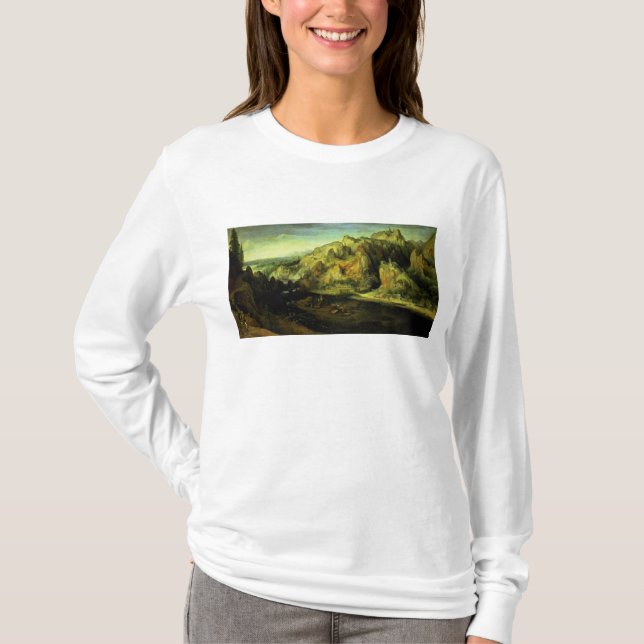 T-shirt Paisagem com um ataque de surpresa, c.1585 da (Frente)