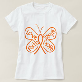 T-shirt Palavras de inspiração da borboleta da leucemia