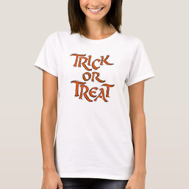 T-shirt Palavras de Truque ou Tratamento de Halloween (Frente)