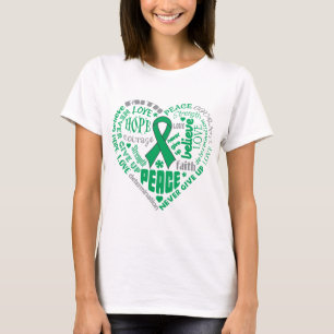 T-shirt Palavras do coração da consciência da infecçã