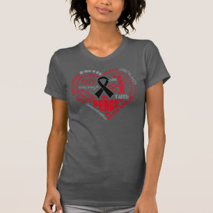 T-shirt Palavras do coração da consciência da melanoma