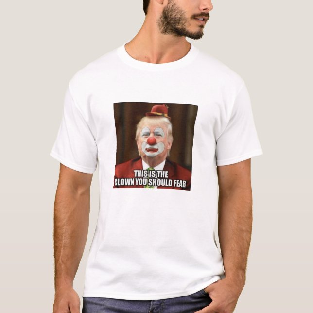 T-SHIRT PALHAÇO ASSUSTADOR DE DONALD TRUMP (Frente)