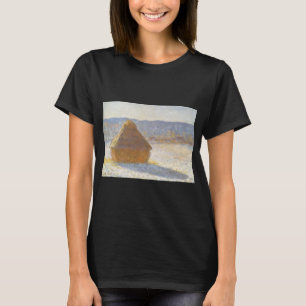 T-shirt Palheiro de Manhã, Efeito de Neve por Claude Monet