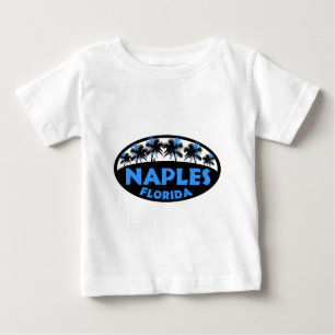 T-shirt Palmas azuis pretas de Nápoles Florida