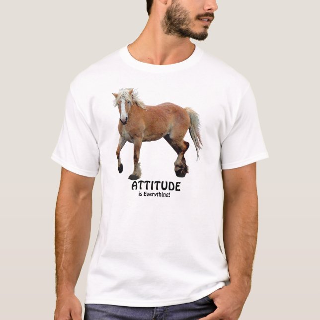 T-shirt Palomino Belga Rascunho de Cavalo Roupa (Frente)