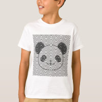 Panda Bear Face On Wave Patterno