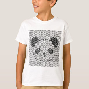 T-shirt Panda Bear Face On Wave Patterno