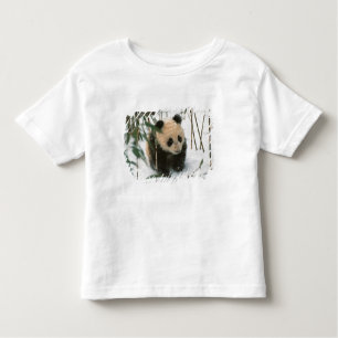T-shirt Panda cub na neve, Wolong, Sichuan, China
