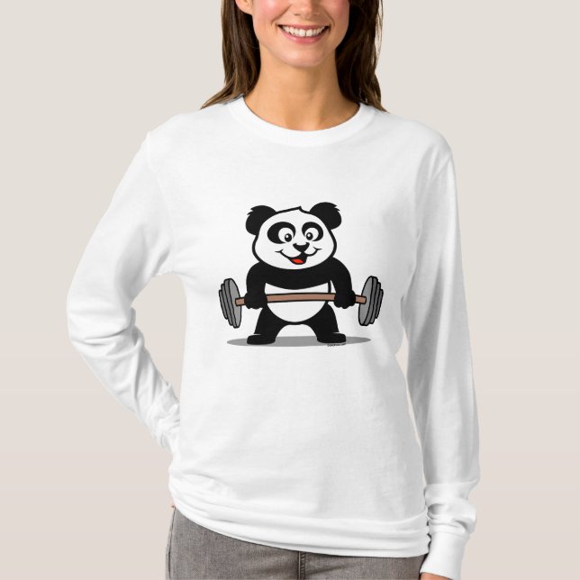 T-shirt Panda de levantamento de peso (Frente)