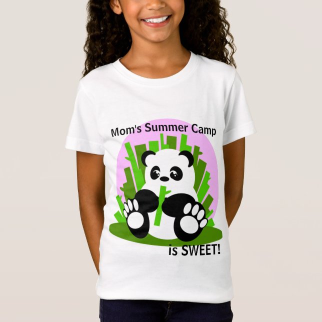 T-shirt Panda do acampamento de Verão da mãe (Frente)
