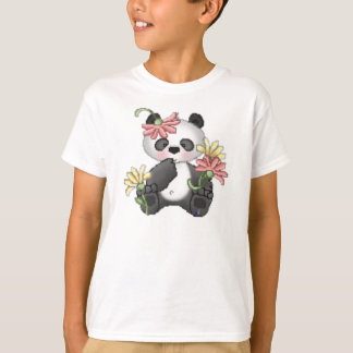 T-shirt Panda do bebê com flores