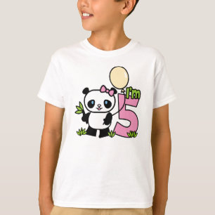 T-shirt Panda Girl 5 Birthday