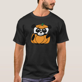T-shirt Panda na fantasia de abóbora