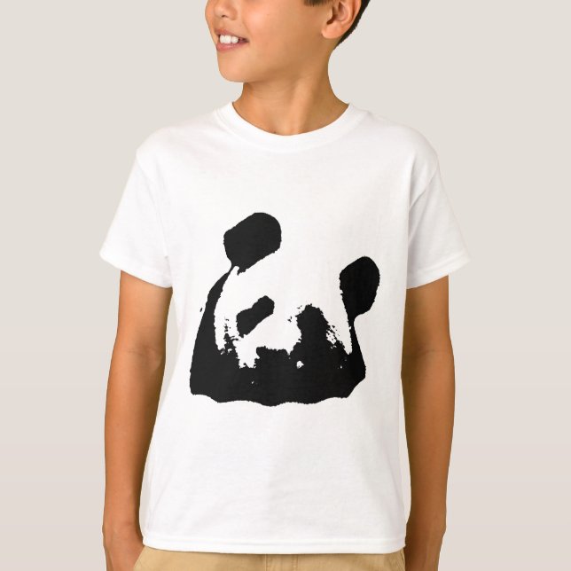 T-shirt Panda Pop de Arte Negra (Frente)