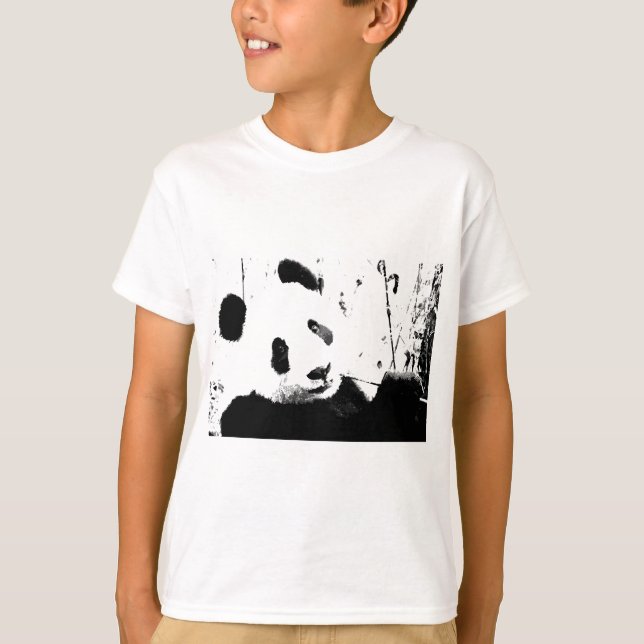 T-shirt Panda Preta e Branca (Frente)