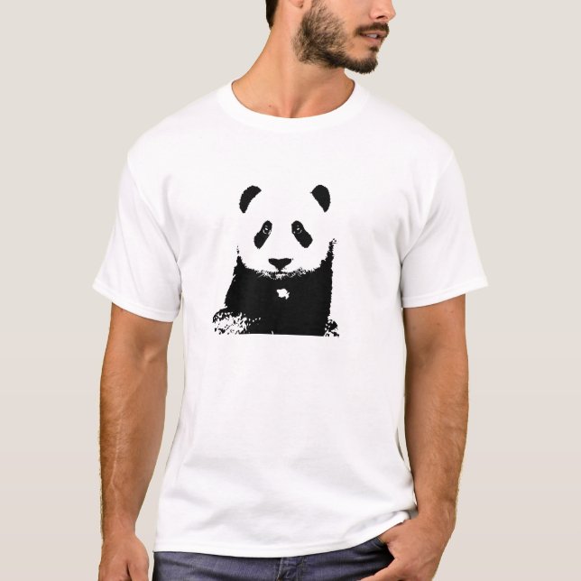 T-shirt Panda Preta e Branca (Frente)