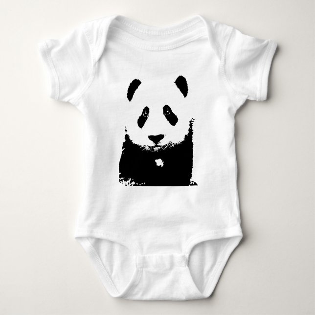 T-shirt Panda Preta e Branca (Frente)