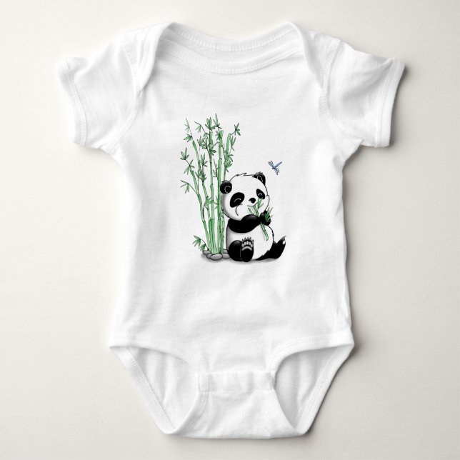 T-shirt Panda que come o bambu (Frente)